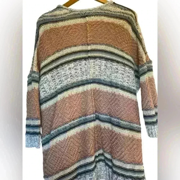 American Eagle Oversized Striped Fall Cardigan With Pockets Size Medium Flaw - Picture 3 of 12